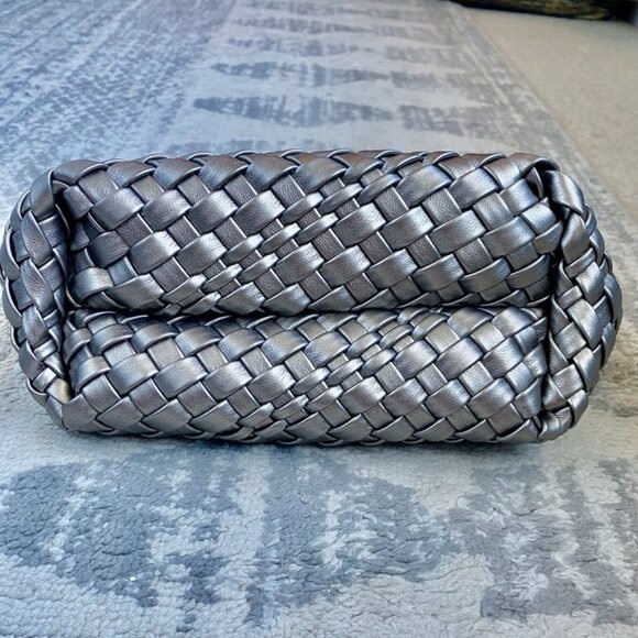 Silver Braided Vegan Leather Crossbody Bag - Picture 5 of 10